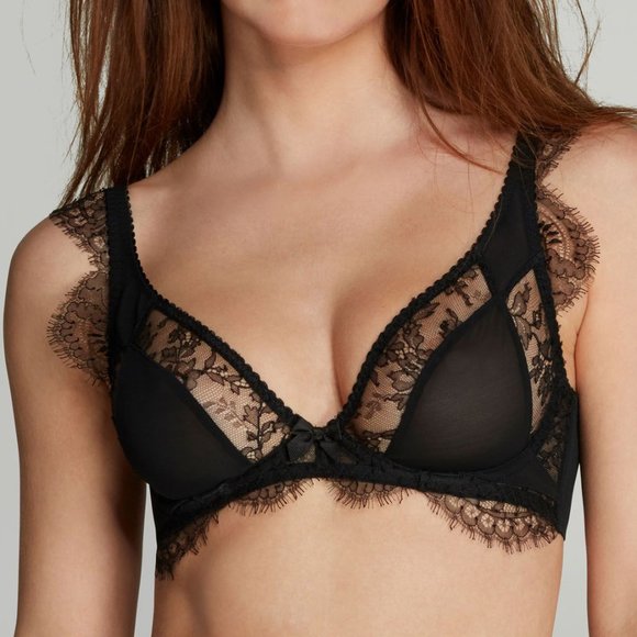 Agent Provocateur black Deanna floral lace bra 34B